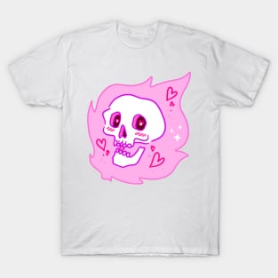 Pink Flame Skull T-Shirt